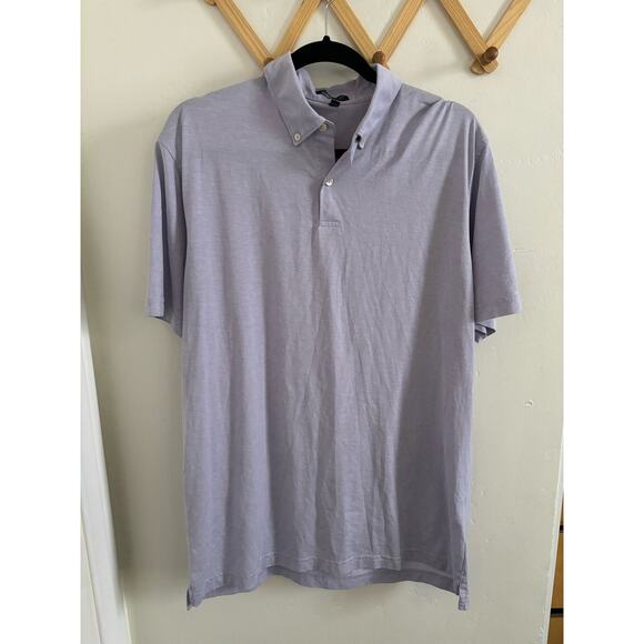 Peter Millar Polo Men Large Ace Cotton Blend Lilac Collared Short Sleeve Golf - Picture 2 of 9